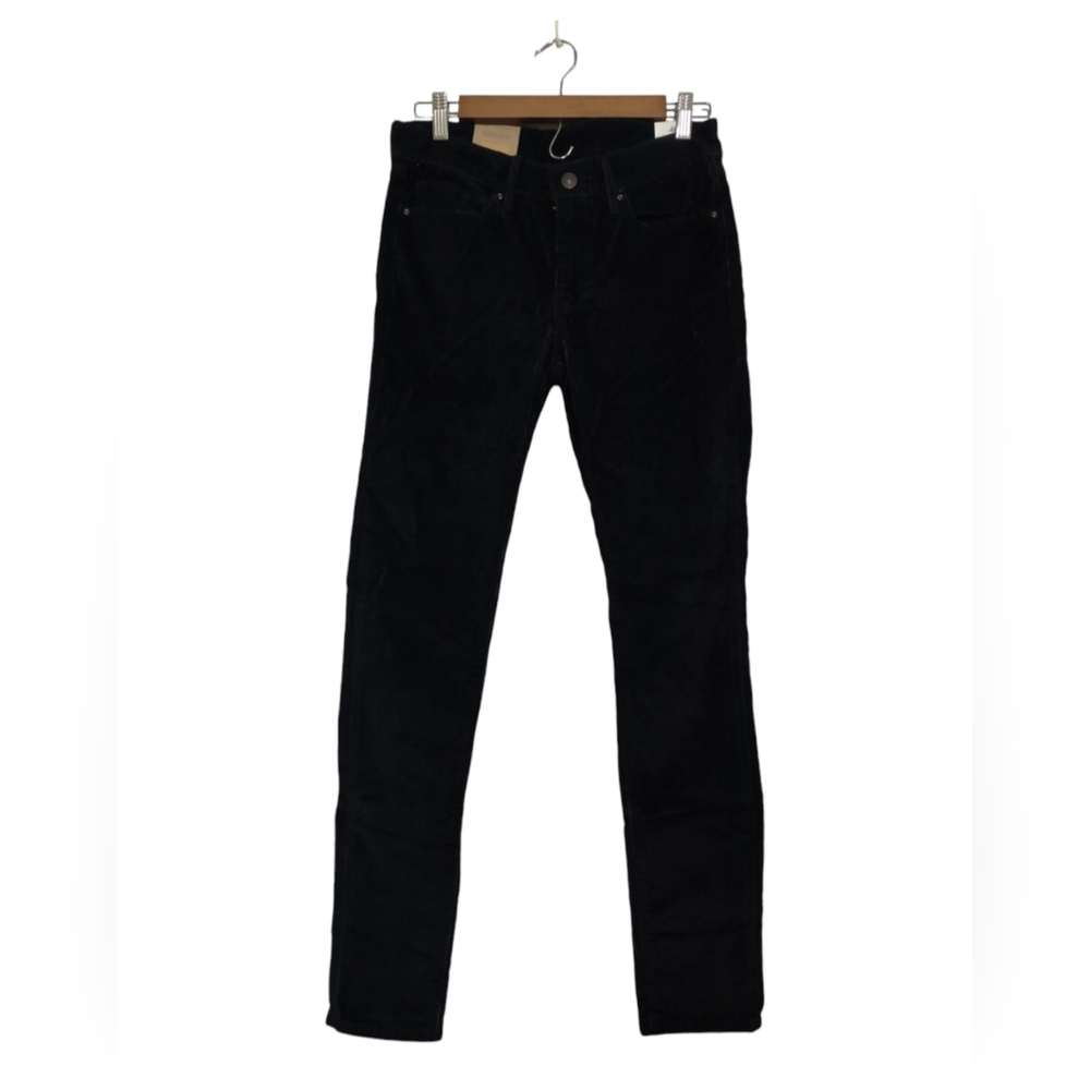 Levi's 711 Skinny sz 27×30 Black Corduroy Mid Rise Slimming Fall Neutral Pants